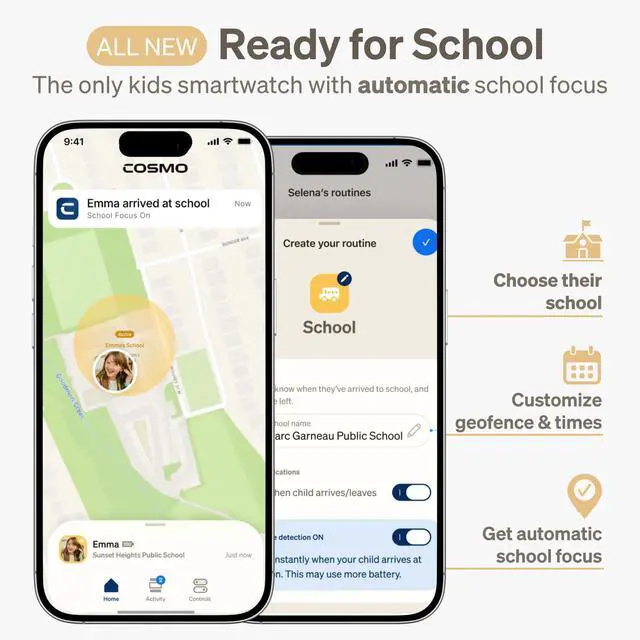 Alt view image 3 of 7 - 5 SE Kids Smart Watch by Cosmo | All-New Phone Watch & GPS Tracker | Call & Text, Kid-Safe, Precision Real-Time GPS Tracking, School Focus, Parental Controls, SOS & Safety Alerts, Spotify Music
