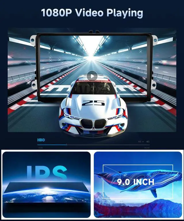 Alt view image 7 of 7 - 4+64G Android Car Radio Stereo with Wireless Carplay for VW Passat Tiguan Golf MK5 MK6 Jetta Skoda Seat Polo 9 Inch Capacitive Touch Screen Android Auto GPS Navigation Bluetooth FM GPS Radio