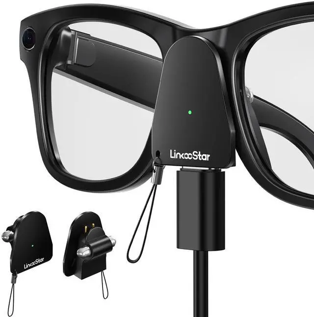 Main image of Charging Adapter Compatible with Ray Ban Meta Glasses (Gen 1&2) Wayfarer/Skyler/Headliner and Oakley Meta HSTN, Portable Charger Connector with USB C Port for Meta AI Smart Glasses Accessories, 2 Pack