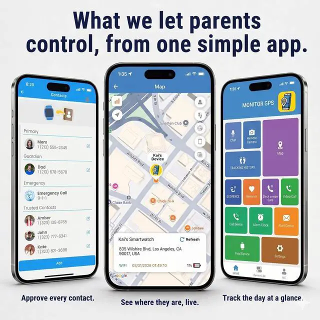 Alt view image 2 of 7 - Smart Watch for Kids With GPS Tracker, Video & Audio Call, SOS Alerts, HD Camera, School Mode, Parental Control, Kids Smart Watch With Preinstalled SIM Card, Safe Phone Watch for Boys & Girls (Blue)