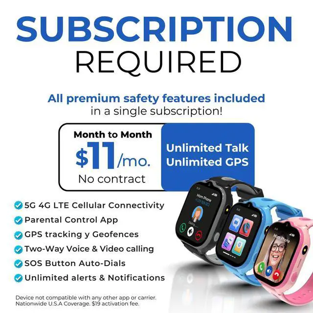 Alt view image 3 of 7 - Smart Watch for Kids With GPS Tracker, Video & Audio Call, SOS Alerts, HD Camera, School Mode, Parental Control, Kids Smart Watch With Preinstalled SIM Card, Safe Phone Watch for Boys & Girls (Blue)