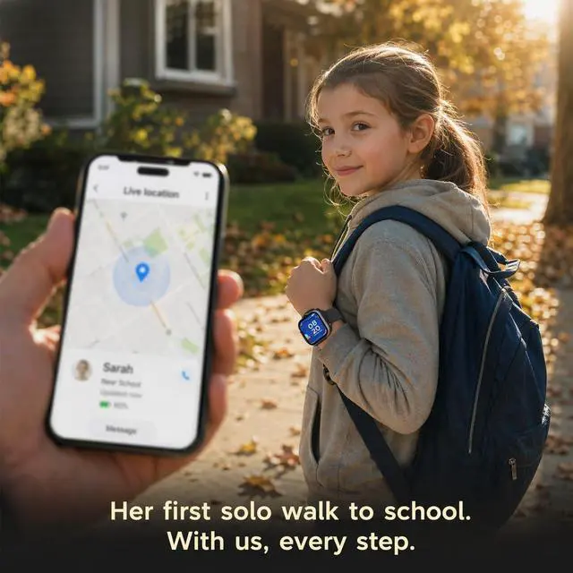 Alt view image 6 of 7 - Smart Watch for Kids With GPS Tracker, Video & Audio Call, SOS Alerts, HD Camera, School Mode, Parental Control, Kids Smart Watch With Preinstalled SIM Card, Safe Phone Watch for Boys & Girls (Blue)