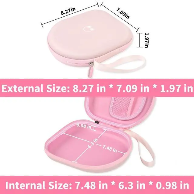 Alt view image 3 of 7 - Headphone Case Compatible with JBL Tune 510BT/ 520BT/ for Sony WH-CH520/510/ for JBL Live 460NC/670NC Wireless On-Ear Headphones, Bluetooth Head Phones Protective Storage Bag for Charging Cable -Pink