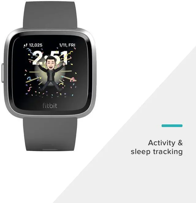 Alt view image 2 of 6 - Versa Lite Smartwatch,GPS,Charcoal/Silver Aluminum, One Size (S & L Bands Included)