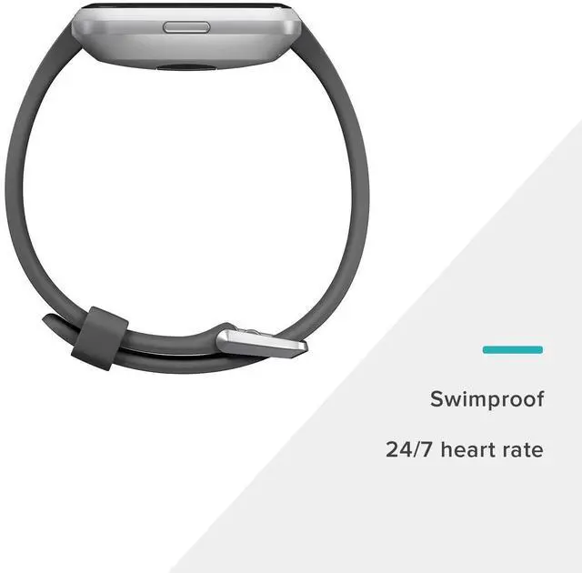 Alt view image 3 of 6 - Versa Lite Smartwatch,GPS,Charcoal/Silver Aluminum, One Size (S & L Bands Included)