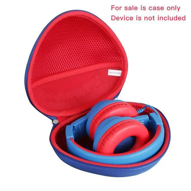 Alt view image 2 of 6 - Hard Travel Case for iClever HS19 / iClever BTH12 Kids Headphones (Outer Blue + Inner Red)
