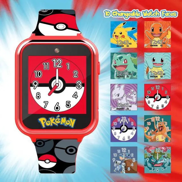 Alt view image 2 of 6 - Pokemon Pokeball Touchscreen Kids Smart Watch - Red Interactive Educational Toy Watch with Camera, Alarm, Calculator for Boys & Girls - POK4230AZ
