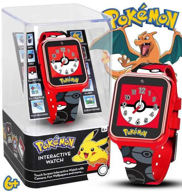 Alt view image 3 of 6 - Pokemon Pokeball Touchscreen Kids Smart Watch - Red Interactive Educational Toy Watch with Camera, Alarm, Calculator for Boys & Girls - POK4230AZ