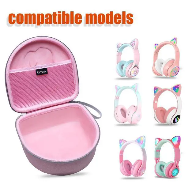 Alt view image 2 of 7 - Kids Headphones Case for Cat Ear Kids Headphones, Purple (Only Case) | Compatible with iClever BTH13 / HS01 / HS20 and Riwbox CT-7 / CT-7S / CF9 and ONITOO B90 Cat Ear Kids Headphones