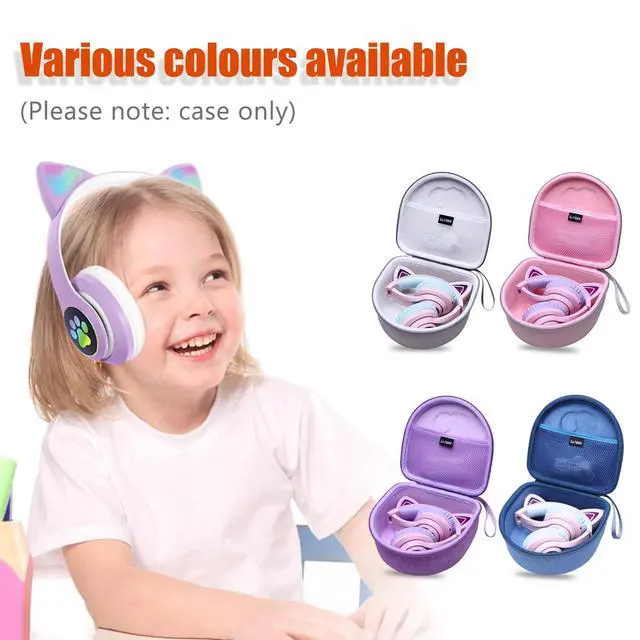 Alt view image 4 of 7 - Kids Headphones Case for Cat Ear Kids Headphones, Purple (Only Case) | Compatible with iClever BTH13 / HS01 / HS20 and Riwbox CT-7 / CT-7S / CF9 and ONITOO B90 Cat Ear Kids Headphones