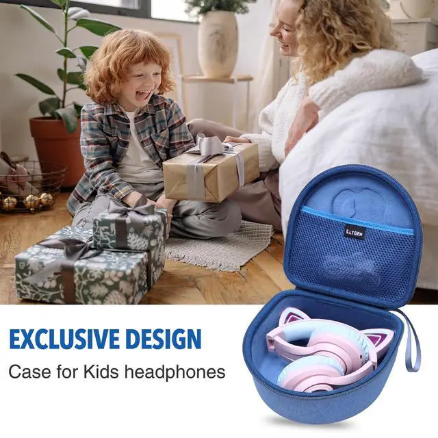 Alt view image 6 of 7 - Kids Headphones Case for Cat Ear Kids Headphones, Purple (Only Case) | Compatible with iClever BTH13 / HS01 / HS20 and Riwbox CT-7 / CT-7S / CF9 and ONITOO B90 Cat Ear Kids Headphones