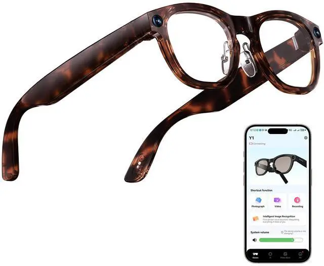 Main image of AI Smart Glasses with 8MP Camera for Men & Women, 1080P Video & Photo Capture, AI Assistant & Real-Time Translation, Open-Ear Audio, Bluetooth, Object Recognition, Photochromic Lenses