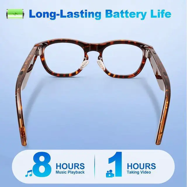 Alt view image 5 of 7 - AI Smart Glasses with 8MP Camera for Men & Women, 1080P Video & Photo Capture, AI Assistant & Real-Time Translation, Open-Ear Audio, Bluetooth, Object Recognition, Photochromic Lenses