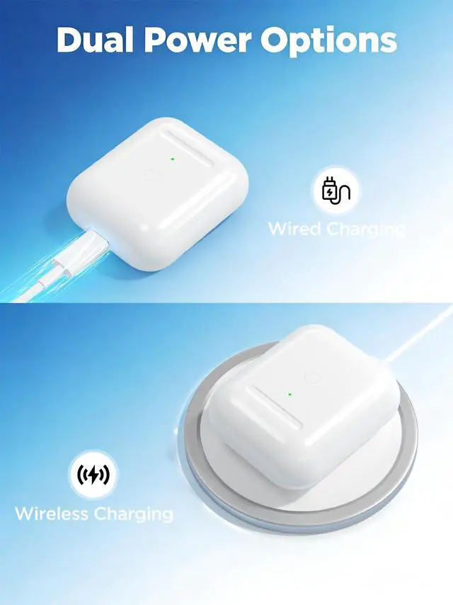 Alt view image 5 of 7 - Replacement Charging Case for AirPods 1st/ 2nd Generation, Wireless Charger Case for Air Pod 1/2 Gen, Support Bluetooth Pairing Sync Button, No Earbuds (L-Port)