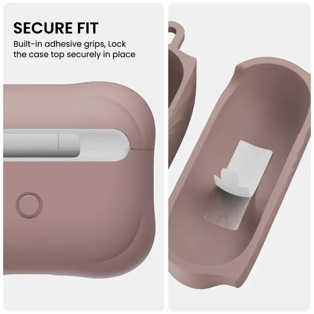 Alt view image 4 of 7 - Vortuxe for AirPods Pro 2 Case & for AirPods Pro Case, Latte | Style Meets Protection - Velvety Liquid Silicone, 2X MIL-STD Drop Protection, Reinforced Corners, LED Visible, Carabiner