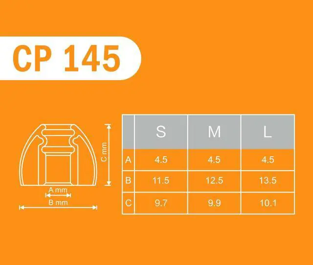 Alt view image 3 of 7 - CP145 for IEM - S - Patented Silicone Eartips for Replacement, Secure Fit and Supreme Comfort (2 Pairs) (for Nozzle Diameter from 5-6mm)