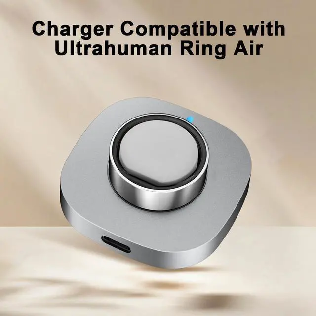 Alt view image 2 of 7 - Charger Compatible with Ultrahuman Ring/Ring Air-Size 8 | Fast Safe Portable Charging Dock with USB-C Cable,Silver GrayNot Compatible with Ultrahuman Ring Pro)