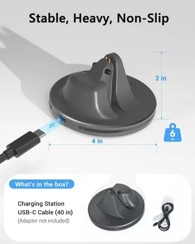 Alt view image 7 of 7 - Charging Station for Meta Ray-Ban Glasses, Space Gray | Compatible with Wayfarer, Skyler, Headliner & Oakley Meta HSTN, 7-Color RGB Light and USB-C Cable
