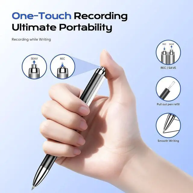 Alt view image 4 of 7 - 64GB Voice Activated Recorder Device - Digital Voice Recorder with AI Noise Reduction, Portable Recording Device for Meetings, Interviews, Lectures, Work