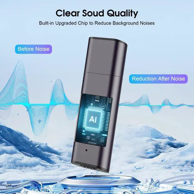 Alt view image 4 of 7 - 64GB Digital Voice Recorder Voice Activated Recorder USB Recording Device with Noise Reduction Rechargeable 750Hrs Small Pocket Audio Recording Devices for Lectures, Interview, Meeting, Class (Grey)
