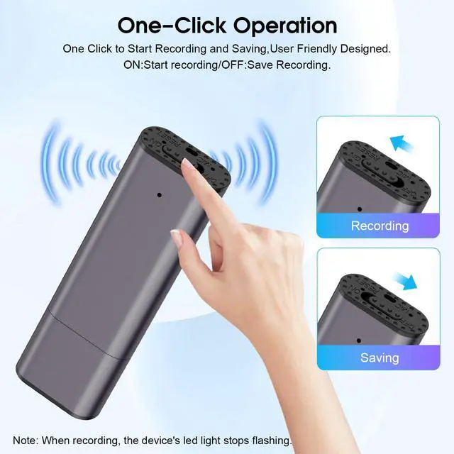 Alt view image 5 of 7 - 64GB Digital Voice Recorder Voice Activated Recorder USB Recording Device with Noise Reduction Rechargeable 750Hrs Small Pocket Audio Recording Devices for Lectures, Interview, Meeting, Class (Grey)