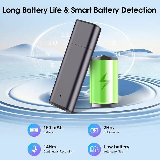 Alt view image 6 of 7 - 64GB Digital Voice Recorder Voice Activated Recorder USB Recording Device with Noise Reduction Rechargeable 750Hrs Small Pocket Audio Recording Devices for Lectures, Interview, Meeting, Class (Grey)