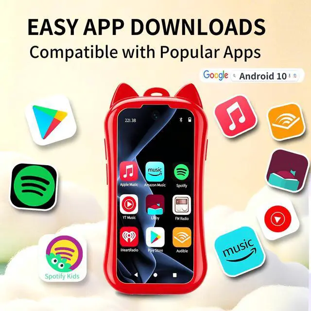 Alt view image 3 of 7 - Kids MP3 Player with Spotify, Bluetooth, WiFi and Parental Controls