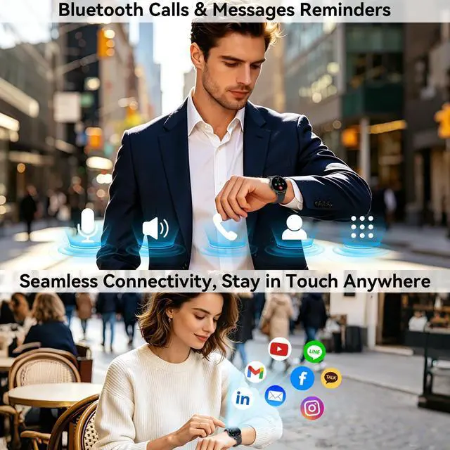Alt view image 2 of 7 - Smart Watch for Men Women Fitness Tracker: Smartwatch for Android Phones iPhone Compatible Samsung Bluetooth Call Answer/Make Watches for Men Heart Rate Sleep Monitor IP68 Waterproof 120+Sports Model