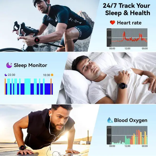 Alt view image 4 of 7 - Smart Watch for Men Women Fitness Tracker: Smartwatch for Android Phones iPhone Compatible Samsung Bluetooth Call Answer/Make Watches for Men Heart Rate Sleep Monitor IP68 Waterproof 120+Sports Model