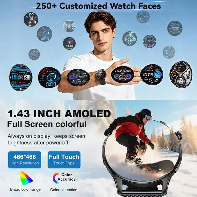 Alt view image 7 of 7 - Smart Watch for Men Women Fitness Tracker: Smartwatch for Android Phones iPhone Compatible Samsung Bluetooth Call Answer/Make Watches for Men Heart Rate Sleep Monitor IP68 Waterproof 120+Sports Model