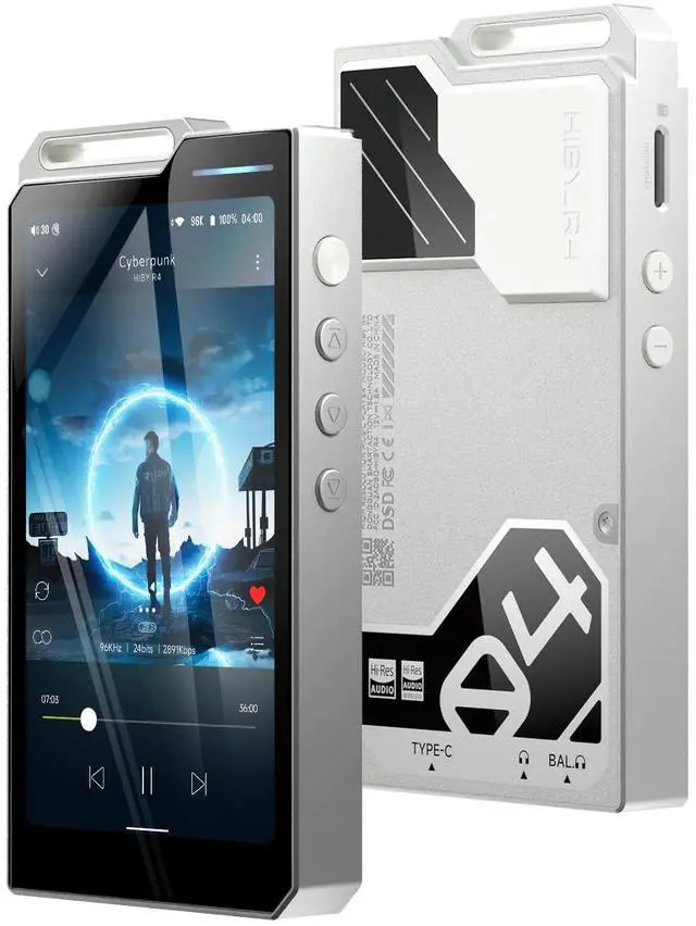 Main image of R4 Android MP3 MP4 Player with Spotify, 4 DAC & Class A Amp, MQA 16X HiFi Lossless Music Player with Bluetooth and WiFi, 3.5mm & 4.4mm Headphone Jack