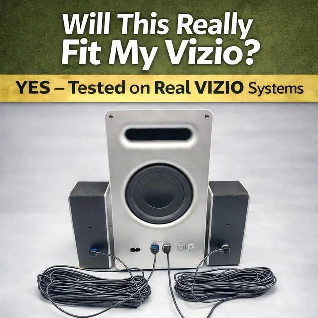 Alt view image 2 of 7 - Satellite Speaker Cables for Vizio V51, M51, M512, SB3651, SB4051, SB4251, SB36512, SB36514, SB46514, SB3851, SB4531 Wires for Surround Speakers Pair Blue Gray (Pair, 25FT)