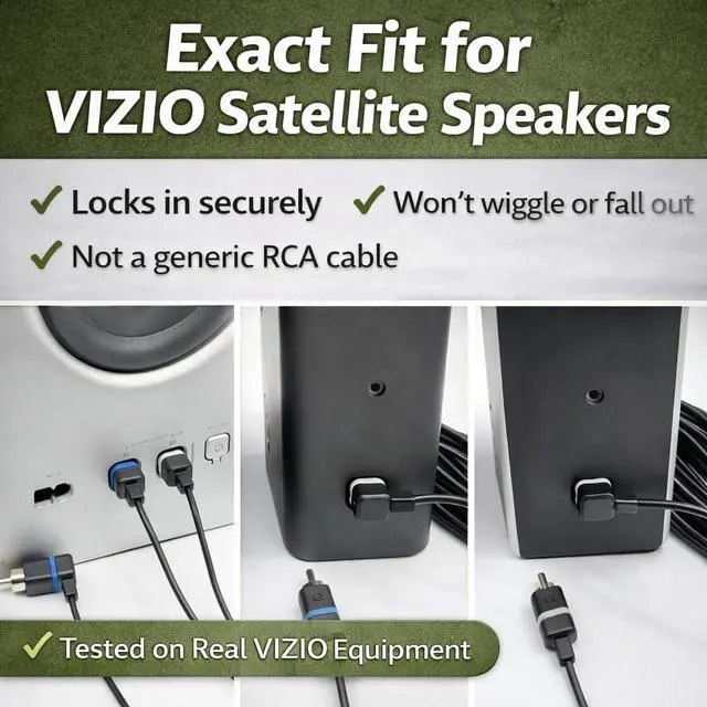 Alt view image 3 of 7 - Satellite Speaker Cables for Vizio V51, M51, M512, SB3651, SB4051, SB4251, SB36512, SB36514, SB46514, SB3851, SB4531 Wires for Surround Speakers Pair Blue Gray (Pair, 25FT)