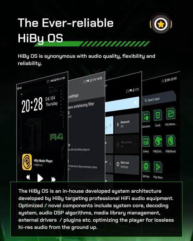 Alt view image 7 of 7 - R4 Android MP3 MP4 Player with Spotify, 4 DAC & Class A Amp, MQA 16X HiFi Lossless Music Player with Bluetooth and WiFi, 3.5mm & 4.4mm Headphone Jack