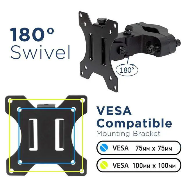 Alt view image 4 of 7 - Universal VESA Pole Mount | Full Motion TV Pole Bracket | VESA 75 100 | Fits TVs or Monitors Up to 32 Inches