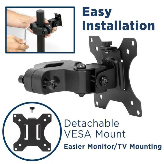 Alt view image 5 of 7 - Universal VESA Pole Mount | Full Motion TV Pole Bracket | VESA 75 100 | Fits TVs or Monitors Up to 32 Inches