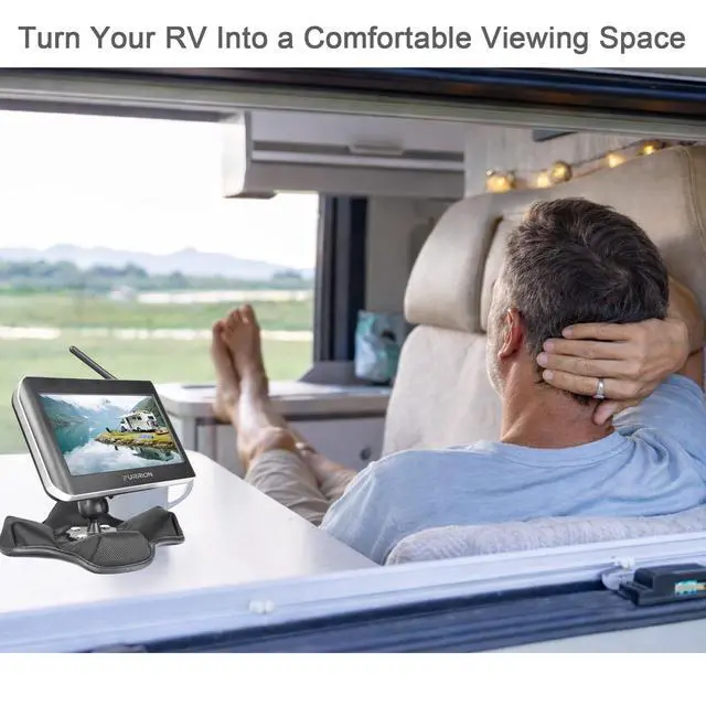 Alt view image 5 of 7 - for Furrion 5 & 7 Camera Monitor Mount, RV Beanbag Dashboard Holder with 1" Ball Adjustable Aluminum Arm, Anti-Slip Base, No Drill Mount for Truck Trailer Backup Systems