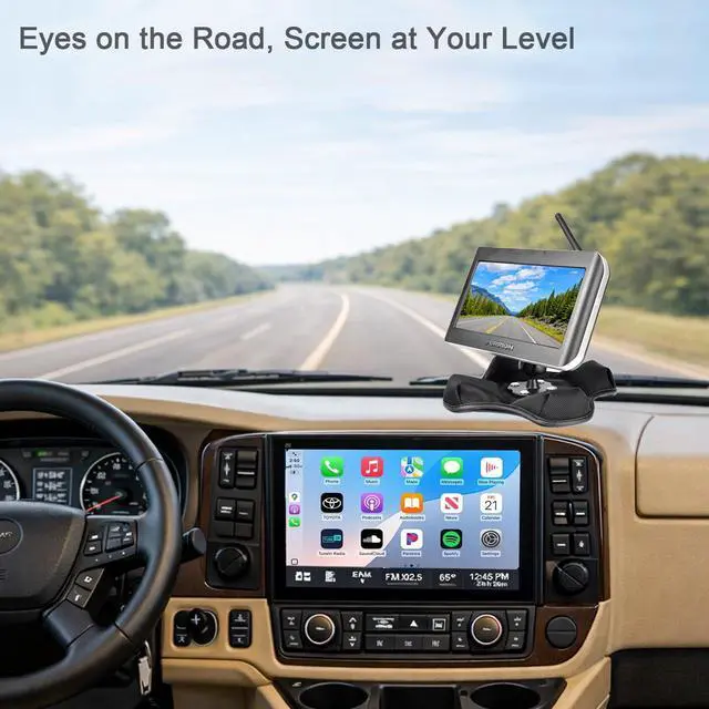 Alt view image 3 of 7 - for Furrion 5 & 7 Camera Monitor Mount, RV Beanbag Dashboard Holder with 1" Ball Adjustable Aluminum Arm, Anti-Slip Base, No Drill Mount for Truck Trailer Backup Systems