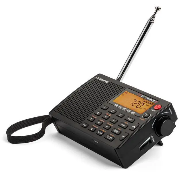 Alt view image 3 of 7 - C. Crane CC Skywave 2 AM, FM, Shortwave, NOAA Weather + Alert, VHF Aviation Band, Small Battery-Operated Portable Travel Radio with Clock and Alarm