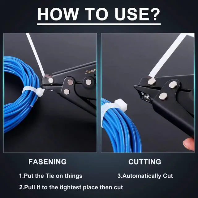 Alt view image 4 of 5 - Cable Tie Gun - Fastening Tool with Adjustable Tension to Cut Nylon Tie