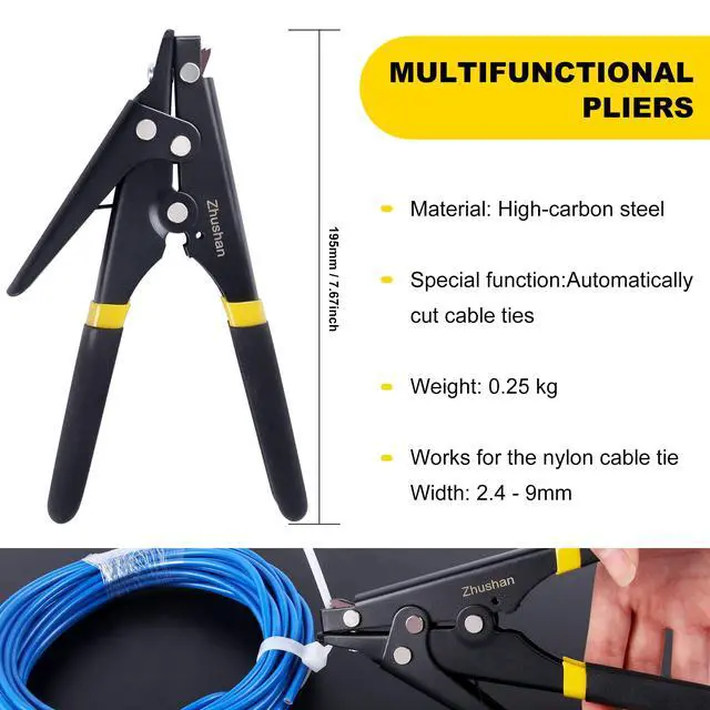 Alt view image 2 of 5 - Cable Tie Gun - Fastening Tool with Adjustable Tension to Cut Nylon Tie