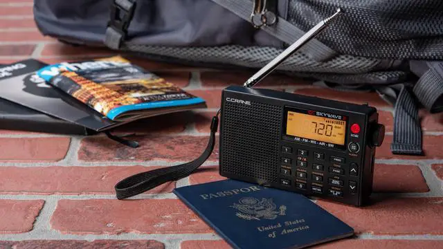 Alt view image 6 of 7 - C. Crane CC Skywave 2 AM, FM, Shortwave, NOAA Weather + Alert, VHF Aviation Band, Small Battery-Operated Portable Travel Radio with Clock and Alarm