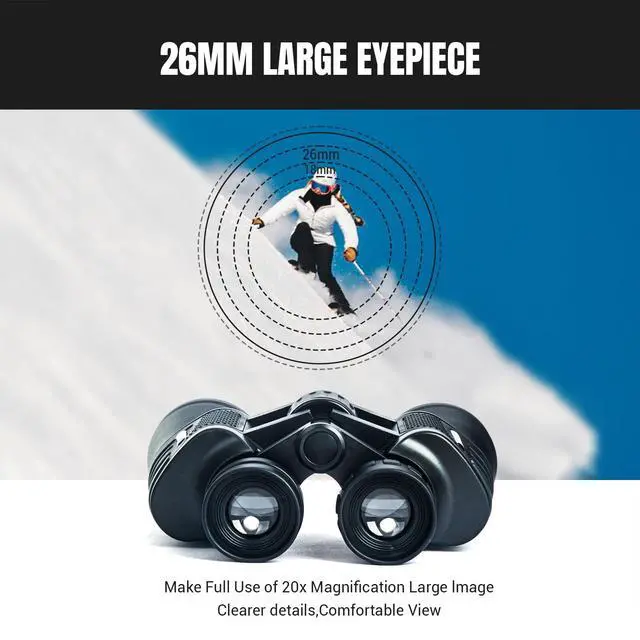 Alt view image 7 of 7 - 20x50 High Powered Binoculars for Adults, Waterproof Compact Binoculars with Low Light Vision for Bird Watching Hunting Football Games Travel Stargazing Cruise, Christmas Birthday Gifts for Men
