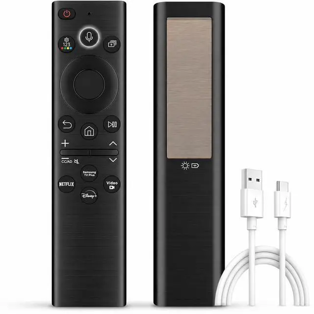 Main image of BN59-01385A Solar Voice Remote Control Replacement for Samsung Smart TVs 2020-2025, Compatible with Frame Crystal UHD QLED Neo LED 4K TVs, Bluetooth USB-C Rechargeable, USB-C Included
