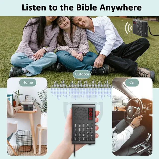 Alt view image 5 of 6 - KJV Audio Bible Player for Seniors & Blind, One-Button Play | Electronic Audio Bible, King James Version, New & Old Testament, Listen Anytime Anywhere, Durable & Lightweight, Ideal Gift