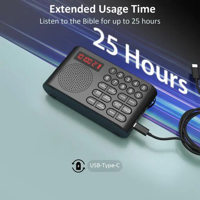 Alt view image 4 of 6 - KJV Audio Bible Player for Seniors & Blind, One-Button Play | Electronic Audio Bible, King James Version, New & Old Testament, Listen Anytime Anywhere, Durable & Lightweight, Ideal Gift
