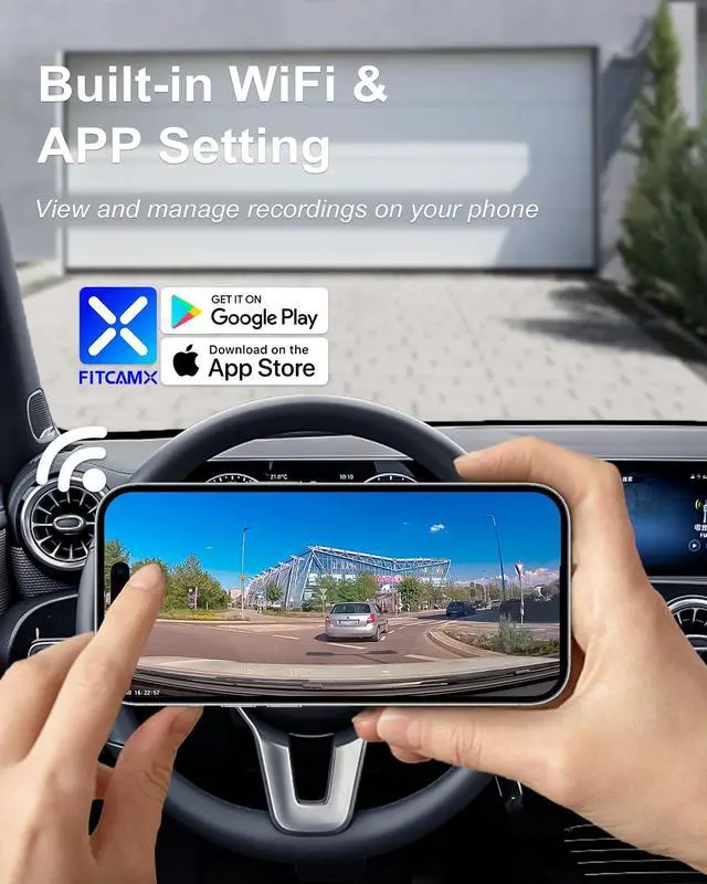 Alt view image 4 of 6 - 4K Dash Cam Suitable for Ford Mustang Mach-E 2021-2026 (Not for Mustang), OEM Factory Look, 2160P UHD Video, Built-in WiFi & APP, Loop Recording, G-Sensor, Plug & Play, 64GB Card