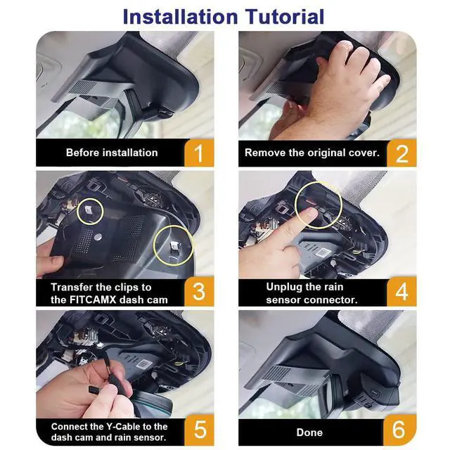 Alt view image 5 of 6 - 4K Dash Cam Suitable for Ford Mustang Mach-E 2021-2026 (Not for Mustang), OEM Factory Look, 2160P UHD Video, Built-in WiFi & APP, Loop Recording, G-Sensor, Plug & Play, 64GB Card
