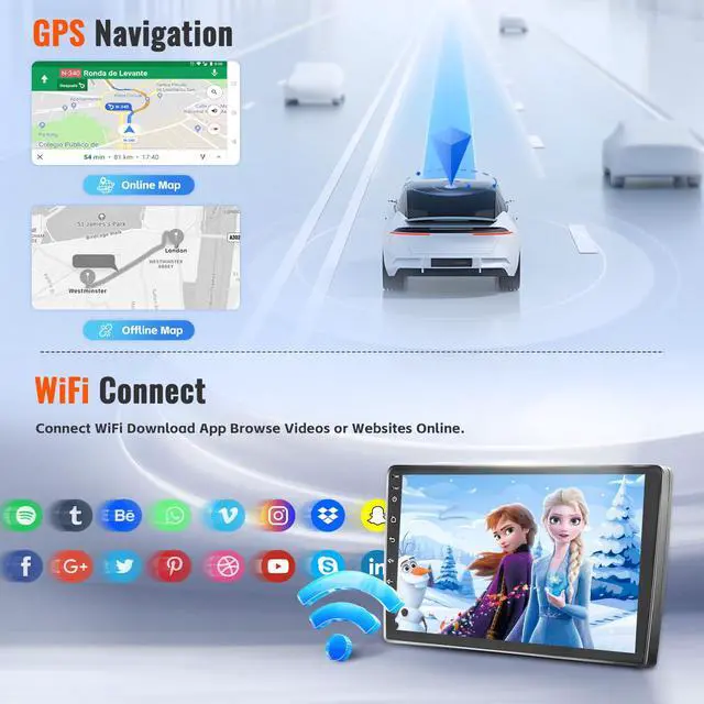 Alt view image 5 of 7 - Android 15 Car Stereo for Toyota Hilux Vigo 2005-2014, 9" Touchscreen Radio | Wireless CarPlay & Android Auto, Mirror Link, WiFi GPS Bluetooth FM, EQ, 2+64G, SWC + Backup Camera