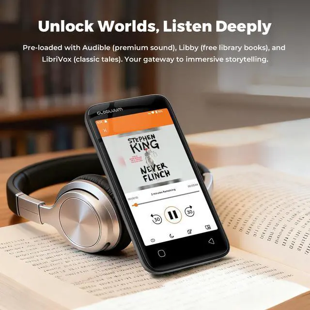 Alt view image 4 of 7 - 160GB MP3 Player with Bluetooth 5.0 and WiFi, Music Player with Spotify, Audible, Pandora, Libby, Spotify Kids, 4" Touchscreen Android MP4 Player with HiFi Sound (Glossy Black)